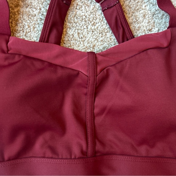 Buff Bunny Womens Strappy Back Sports Bra size Medium Athleisure Red Feminine - Picture 2 of 7
